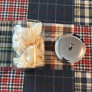 Clear Glass Jar with Silver Lid